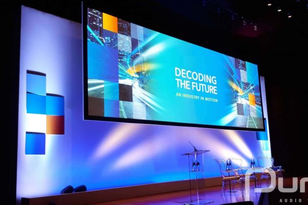 Conference. Custom Screen. Lighting. Podium